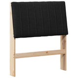 Upholstered Headboard Black 80 cm Solid Pine Wood 879421
