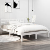 Bed Frame without Mattress White 150x200 cm King Size Solid Wood 3105411