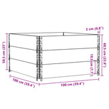 Pallet Collars 3 pcs Black 100x100 cm Solid Wood Pine 3295375