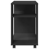 Side Table with Wheels Black 70x35x60 cm Engineered Wood 853147