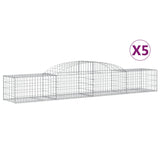 Arched Gabion Baskets 5 pcs 300x50x40/60 cm Galvanised Iron 3146650