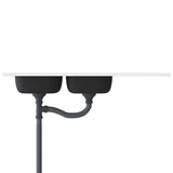 Kitchen Sink with Double Sinks Silver 1200x600x155 mm Stainless Steel 147239