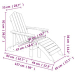 Garden Adirondack Chair with Footstool HDPE White 318645
