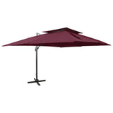 Cantilever Garden Parasol with Double Top Bordeaux Red 400x300 cm 312381