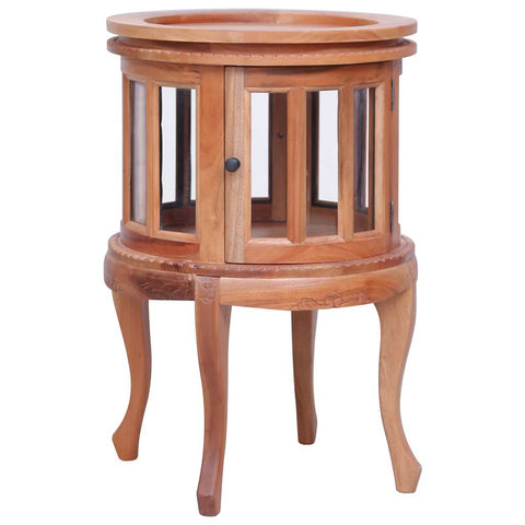 Vitrine Cabinet Natural 50x50x76 cm Solid Mahogany Wood 283844