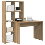 Desk with Shelf Artisan Oak 138.5 x 55 x 143 cm Engineered Wood 3337256