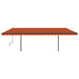 Manual Retractable Awning with LED 6x3 m Orange and Brown 3070205