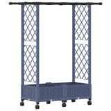 Raised Bed with Trellis and Roof Grey 122.5 x 40 x 127 cm PP 3423027