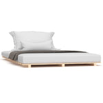 ZNTS Bed Frame without Mattress 140x190 cm Solid Wood Pine 824603