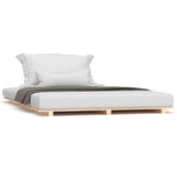 ZNTS Bed Frame without Mattress 140x190 cm Solid Wood Pine 824603