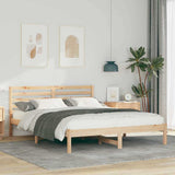 Bed Frame with Headboard Brown 160 x 200 cm Solid Pine Wood 872281