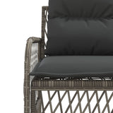 2 Piece Garden Sofa Set with Cushions Grey Poly Rattan 368734