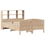 ZNTS Bookcase Bed without Mattress 150x200 cm King Size Solid Wood Pine 3323101