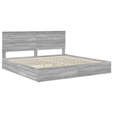 Storage Bed Grey Sonoma 200 x 200 cm Engineered Wood 3411178