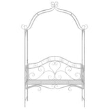 Garden Bench with Cushion White 104 x 54 x 93cm Steel 42008120