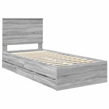 Bed Frame with Drawer Grey Sonoma 100 x 200 cm Engineer Wood 3409494
