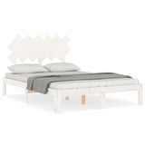Bed Frame without Mattress White Small Double Solid Wood Pine 3193697