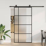 Sliding Door with Hardware Set Black 102.5x205 cm ESG Glass 3375873