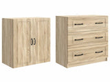 Cabinet Set 2 pcs Sonoma Oak 66 x 34.5 x 87 cm Engineered Wood 3416963