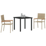 Garden Dining Set with Cushion 3 pcs Beige Poly Rattan 3379716