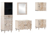 Bathroom Furniture Set with Drawer 5 pcs White Solid Mango Wood 3310117