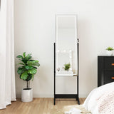 Mirror Jewellery Cabinet with LED Lights Free Standing Black 353263