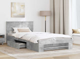 Bed Frame Concrete Grey 90 x 200 cm Engineered Wood 3408805