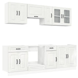 ZNTS 8 Piece Kitchen Cabinet Set Kalmar High Gloss White Engineered Wood 3314823