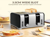 Kettle and Toaster Set, 1.7L 3000W Rapid Boil Jug Kettle with Otter Thermostat, Limescale Filter, 4 T3398P422933
