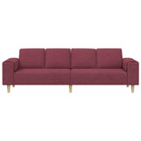 Living Room Couch Wine Red 250 x 77 x 76 cm Polyester 3335084