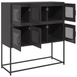 ZNTS Sideboard Black 100.5x39x107 cm Cold-rolled Steel 853422