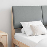 Upholstered Headboard Light Grey 160 cm Solid Pine Wood 879274