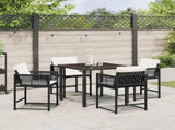 Garden Dining Set 5 pcs Black Poly Rattan 3380741