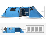 Four Man Duo Room Tunnel Tent, with Accessories - Sky Blue T3398P349030