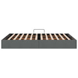 Storage Bed with Headboard Dark Grey 135 x 190 cm Fabric 3370047