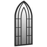 Garden Mirror Black Iron, Glass 70x30 cm Decorative Inlays 318356