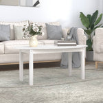 ZNTS Coffee Table White 110x55x45 cm Solid Wood Pine 822343