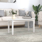 ZNTS Coffee Table White 110x55x45 cm Solid Wood Pine 822343