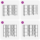 4-Layer Storage Shelves 3 pcs Silver Steel&Engineered Wood 3307578