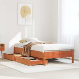Bed Frame without Mattress Wax Brown 75x190 cm Small Single Solid Wood Pine 3301736