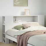 Headboard with Storage White 135 cm Solid Wood Pine 855634