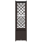 Raised Bed with Trellis and Roof Brown 203 x 40 x 138 cm PP 42032520