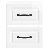 Wall-Mounted Bedside Cabinet High Gloss White 34.5 x 33 x 40 cm 899323