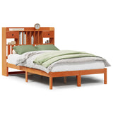 Bookcase Bed without Mattress Wax Brown 135x190 cm Double Solid Wood Pine 3321639
