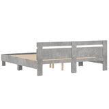 Bed Frame Concrete Grey Engineered Wood Double Modern Bed Frame 3207395