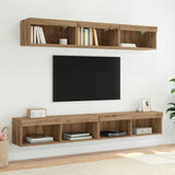 TV Cabinet Set with LED 2 pcs Artisan Oak 100 x 30 x 30 cm 882968