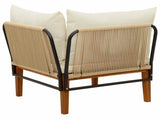 Garden Corner Sofa with Cushions Solid Acacia Wood & Rope 42022075