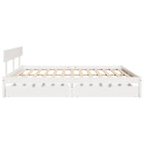 Bed Frame without Mattress White 180x200 cm Super King Solid Wood Pine 3301521