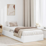 Storage Bed with Storage Pure White 100 x 190 cm Faux leather 3369969