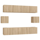 6 Piece TV Cabinet Set Sonoma Oak Engineered Wood 3114360